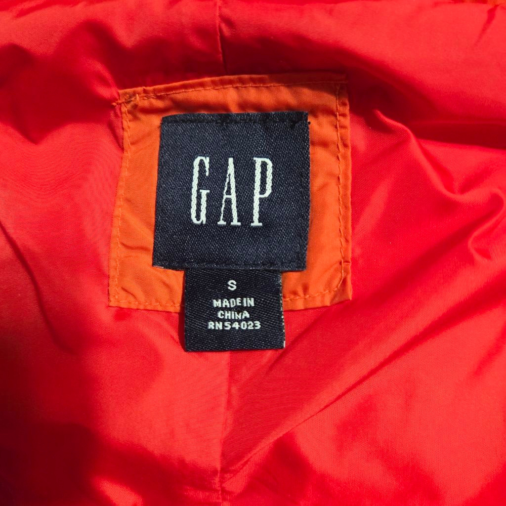 Women's GAP Down Orange Puffer Vest S EUC - Picture 6 of 11